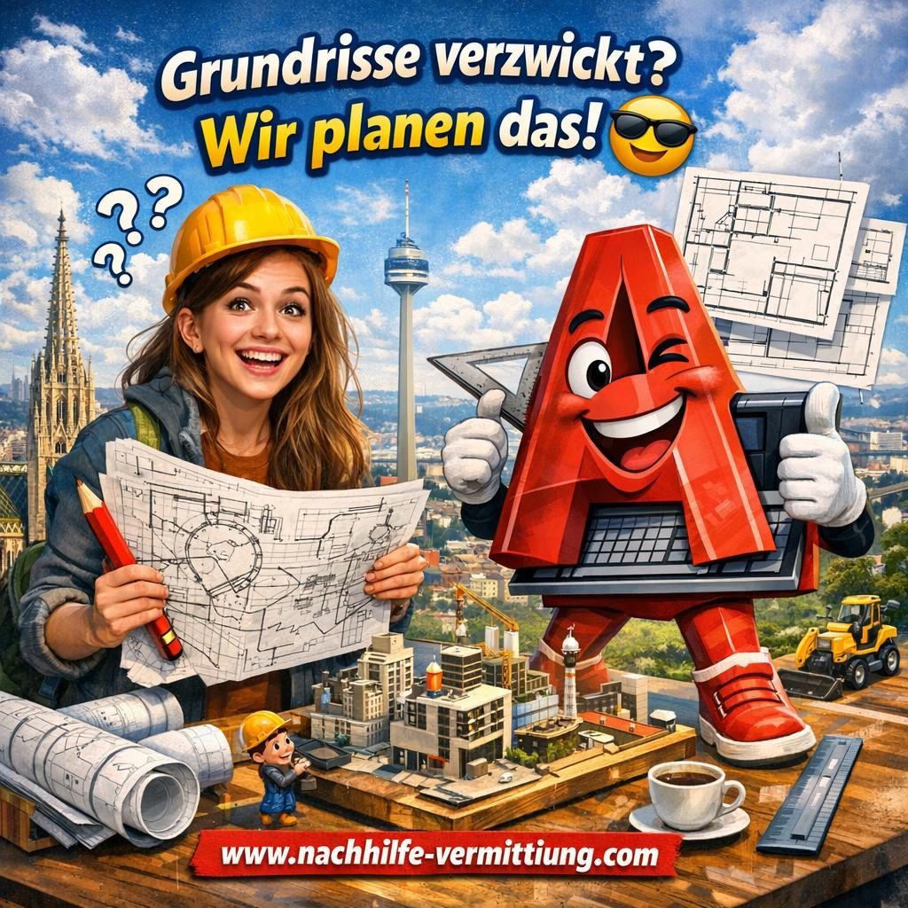 Nachhilfe AutoCAD, Grundrisszeichnen, Schnittzeichnen, 2D-Zeichnung, Architektur, Raumplanung Wien