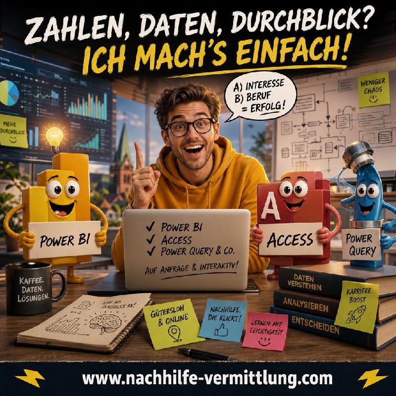 Nachhilfe Power BI, Microsoft Access, Power Query Gütersloh